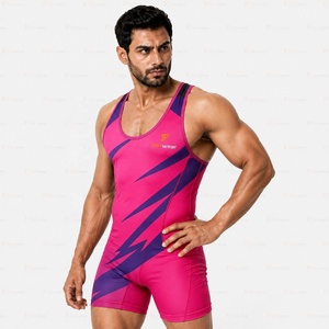 Combinaison de lutte professionnelle en lycra extensible, uniforme athlétique ajusté, séchage rapide, respirant, vêtements de sport pour l'entraînement et la compétition - Product Image 2