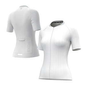 Maillot de cyclisme respirant et léger pour femme, blanc, en polyester personnalisé – Vêtement de sport - Product Image 5