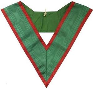 Colliers de cérémonie Masoniques sur mesure de couleur rouge avec badges brodés rembourrés en mousse et thème ange sculpté en métal plaqué - Product Image 3