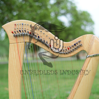 UNBRIDLEDS INDUSTRY 27-String Celtic Lever Folk Irish Handmade Beech Wood Customizable Harp Carry Bag Tuning Wrench Premium