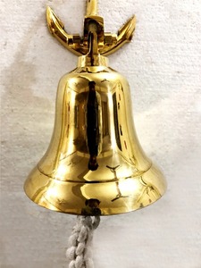 Campana colgante de pared para puerta de interior y exterior, colgante con ancla de latón macizo, oro antiguo, para el hogar y la cocina - Product Image 2