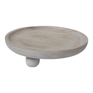 Wholesale White-washed <b>set</b> of 3 round Mango <b>Wood</b> Serving Risers Boards Trays Luxury Hand-carved Footed Design Home Kitchen Use - Product Image 3