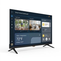 Téléviseur intelligent LED 4K sans cadre de 32 pouces, 60 Hz, HDR, écran large, noir, pour le divertissement à domicile