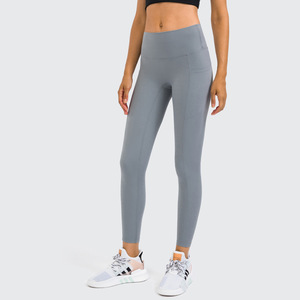 Leggings Deportivos de Cintura Alta para Mujer, Sólidos, Suaves, Elásticos, Ajustados, para Yoga, Gimnasio, Entrenamiento, Cómodos, Elegantes, con Aberturas - Product Image 1