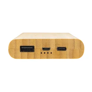 Power Bank Wireless Sostenibile in Bambù da 8000mAh, Ottimo per Promozioni - Product Image 6