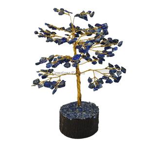 Árbol de alambre de oro tallado hecho a mano 150 lapislázuli piedras preciosas de alta calidad Feng Shui grabado amor artesanías curativas - Product Image 1