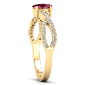 Anneaux en argent sterling 925 REYES à prix de gros pour femmes, moissanite scintillante, taille ovale, 0,5 carat, pierre précieuse rubis, bijoux - Product Image 3