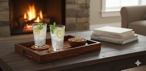 Bandeja de Servir Alimentos de Cocina Hecha a Mano Artesanalmente en Madera de Mango, Acabado de Laca Protectora de Una Sola Capa, Apta para Lavavajillas, Diseño Moderno - Product Image 5