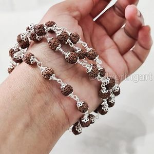 Women's <b>Necklace</b> Natural 108 Rudraksha Beads <b>Long</b> <b>Necklace</b> Christmas Gift Handmade Jewelry 925 Sterling Silver <b>Chain</b> <b>Necklace</b> - Product Image 3