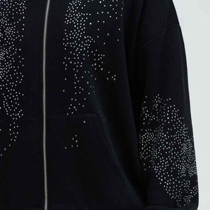 Survêtement à capuche pour homme durable avec strass - Couleurs et logo personnalisés 100% coton Mode décontractée d'hiver - Product Image 3