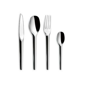Cuillère en acier inoxydable bon marché, ensemble de couverts en acier inoxydable avec design de queue en spirale noire, manche fin - Product Image 2