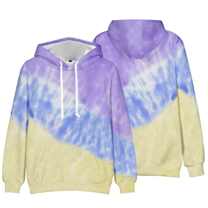Sweat à capuche soleil éponge français mode homme personnalisé femmes Tie Dye sweats à capuche décontractés Logo personnalisé sans ficelle graphique Tie Dye sweats à capuche pour hommes - Product Image 2