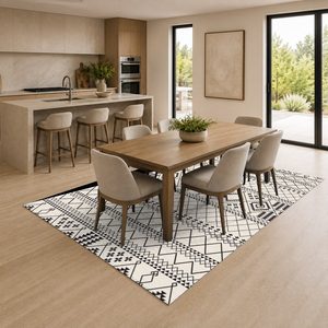 Alfombra de Área Chenille Antideslizante, Lavable a Máquina, con Estampado Digital Oriental Vintage, Multicolor Neutro, Modelo LXDP-0365 de RUGS DEPOT, Venta al Por Mayor - Product Image 4
