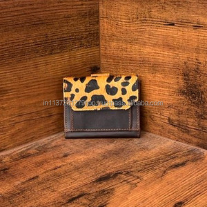 ใหม่ Western พิมพ์สัตว์ขนสัตว์หนังเหรียญขนาดเล็กกระเป๋าสตางค์มีสไตล์มากและทนทานหนังแท้ผู้ถือบัตรร้อนขายกระเป๋าสตางค์ - Product Image 4