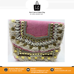 Bolso de mano de mensajero de algodón de estilo bohemio hecho a mano de gran capacidad, ropa de fiesta informal a la moda, cierre de cremallera, bolso de mujer de bajo precio - Product Image 6