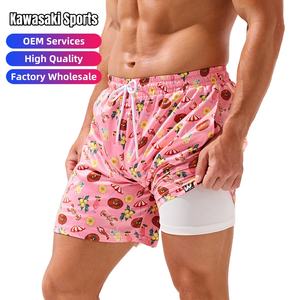 Boardshorts à imprimé floral, coupe ajustée, séchage rapide, cordon de serrage à la taille, maillots de bain personnalisés pour hommes, livraison DDP - Product Image 1