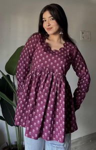 Unity Luxure 3825 Kurta évasée pour femme, d'été, décontractée, à imprimé floral, en Nylon/Coton, avec taille naturelle et encolure asymétrique - Product Image 4