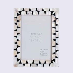 MOP naturel Cadre photo incrusté d'os créatif fait à la main écologique Rectangle mural de haute qualité - Product Image 2