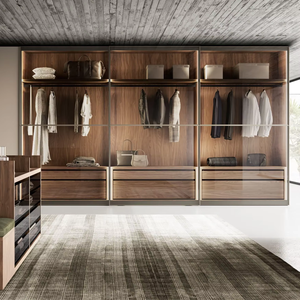 Armoire murale de style européen en bois sur mesure JY Project pour chambre à coucher vietnamienne, dressing, maison, hôtel, appartement, villa - Product Image 1