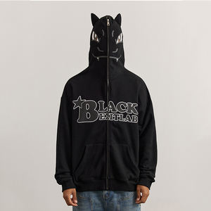 Sudadera con Capucha para Hombre, de Alta Calidad, con Estampado Personalizado, Diseño Desgastado, Cierre Completo, Talla Grande - Product Image 5