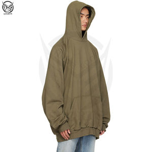 Logo personnalisé de haute qualité 100% coton épais à épaules tombantes sweat à capuche surdimensionné hommes ourlet brut sweats à capuche sans poche pour OEM - Product Image 5