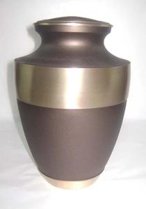 Urne plaquée argent pour les cendres funéraires, cendres humaines, urne en métal faite à la main, urne en laiton à bande, urne créative pour les cendres humaines - Product Image 3