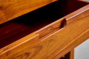 Mesita de noche de teca nórdica moderna contemporánea con 2 cajones, mesita de noche de madera práctica para decoración de muebles de dormitorio de Hotel en casa - Product Image 4