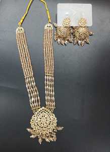 Stylish <b>Long</b> Shadow Gold-Plated Zinc Alloy Chandelier <b>Earrings</b> Ethnic Bell Shape with Zircon for a Glamorous Look - Product Image 2