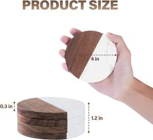 Classic <b>Ceramic</b> <b>Coasters</b> Set of 4-Durable & Eco-Friendly Tabletop Protection - Product Image 3