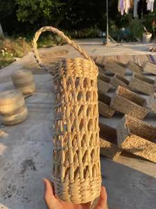 Sac à poignée en jacinthe d'eau à cylindre bleu Lotus Vietnam fait à la main meilleur vendeur 2024 vente en gros pièces et accessoires de sac spécial - Product Image 2