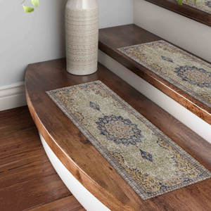 Medallion Printed Rug, Modern Machine Washable Pet Friendly Design,Step Rug - Product Image 2