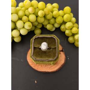 Navajo Handmade White Buffalo Gemstone <b>Ring</b> <b>with</b> Natural Stone Sterling <b>Silver</b> Boho Style Statement <b>Ring</b> Everyday Wear Size 6.5 - Product Image 1