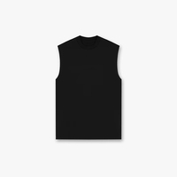 Camiseta sin mangas extragrande transpirable para hombre, de poliéster/algodón, tejido elástico, estilo urbano para gimnasio