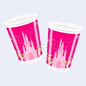 Vasos de Plástico para Fiestas, Diseño de Castillo de Princesa, 200 ml, Desechables, Paquete de 8 - Product Image 1