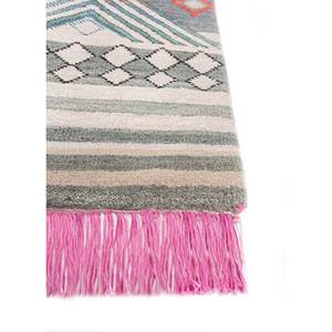 Tapis Manchaha Lev-786 bleu, noué à la main, en laine et soie de bambou, épaisseur 10 mm, motif géométrique abstrait, pour la maison, le couloir, rectangulaire, pour le sol - Product Image 4