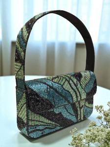 Sac à bandoulière en coton perlé, pochette de mariage classique, sac à main artisanal coloré tendance, pour soirée, personnalisable par sérigraphie - Product Image 2