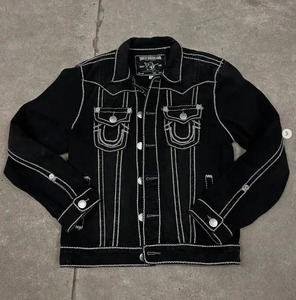 New Solid <b>Embroidered</b> Denim Jacket and Loose <b>Jeans</b> Two-piece Set Y2K Retro Men's Street Hip-hop Winter Motorcycle Sports - Product Image 6