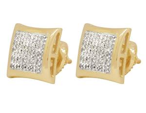 Boucles d'oreilles en diamant Moissanite coupe ronde de qualité supérieure en argent Sterling S925 forme carrée Hip Hop goujons boucle d'oreille bijoux de mode - Product Image 1