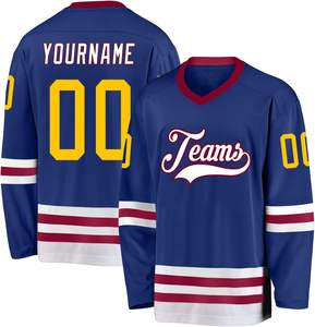 Camisetas de hockey sobre hielo OEM con nombre y número personalizados Tela de malla duradera Fábrica directa al por mayor - Product Image 1