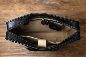 Leather Laptop Messenger Zipper Closure Protective Crossbody Portable Business Style Durable Office Use - Product Image 3