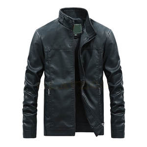 Chaqueta de cuero con cuello levantado y capucha de talla grande para hombre, tela de lona impermeable para temporada de invierno, venta al por mayor para uso en exteriores - Product Image 1
