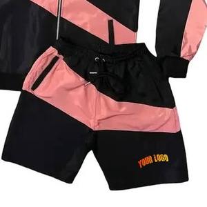 Ropa de calle para hombre, pantalones cortos cortavientos y conjuntos de chaqueta, chándal corto para hombre, chándal cortavientos de dos piezas de nailon con cremallera reflectante - Product Image 3