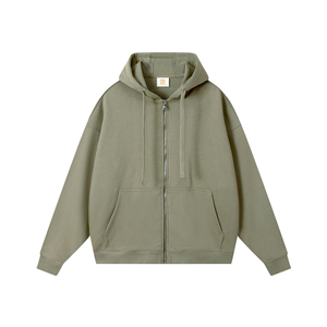 Sweat à capuche zippé respirant pour l'hiver, avec strass et impression numérique, logo personnalisé, 100 % coton molletonné, coupe oversize, streetwear, vêtements de sport - Product Image 3