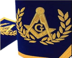 Gants maçonniques - Brodés - Bleu Métal type Bleu brodé Type de fermoir Boîte avec languette et chaîne de sécurité - Product Image 2