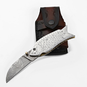 Custom Handmade Mini Pocket <b>Knife</b> Damascus Steel Folding <b>Knife</b> <b>Fish</b> <b>Knife</b> - Product Image 5