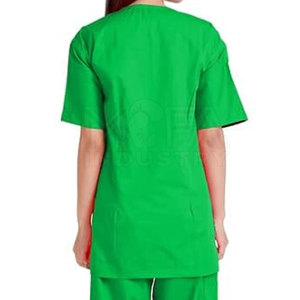 Women's High Quality 100% Cotton <b>Scrub</b> Suit with Short Sleeves Quick Dry & Breathable Customizable for Nurses - Product Image 4