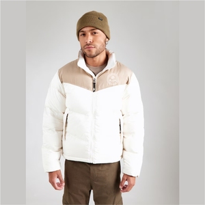 Men's High Quality <b>Denim</b> Puffer <b>Jacket</b> Vintage Style Hooded Collar Front Embroidered Logo Solid Pattern Winter Closure Zipper - Product Image 1