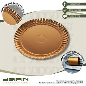 Plateau en carton doré rond jetable écologique fabriqué en Italie, différentes tailles, prêt à expédier - Product Image 3