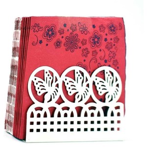 Porte-serviettes en papier de soie en métal autoportant comptoir de Table multifonction porte-boîte à mouchoirs en cuir PU avec papeterie - Product Image 3