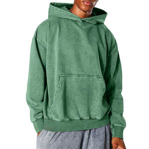 Factory Customized Embroidery Logo Distressed Unisex Men Hoodies 400GSM Heavyweight Oversized Pullover <b>Hoodie</b> - Product Image 5